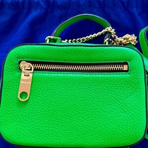 Pebbled Leather Mini Satchel Handbag – Green